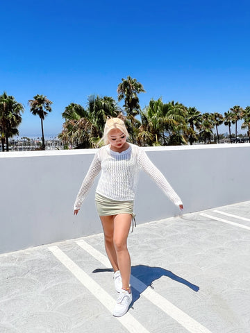 Maddie White Knitted Cover Up Top