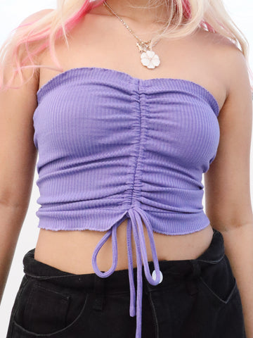 Leela Lavender Tie Front Top